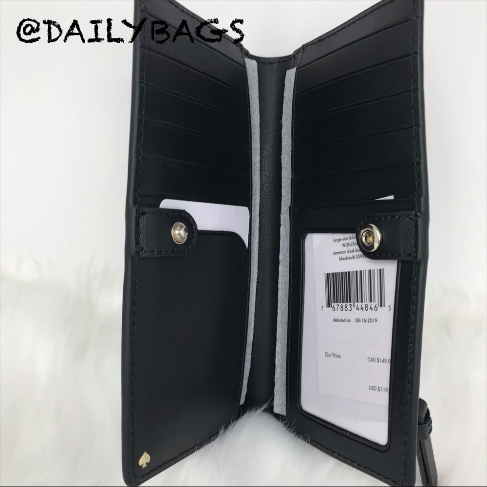 KATE SPADE LARGE SLIM BIFOLD WALLET DUSK BUDS NWT - Picture 2 of 8